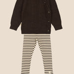 legging bruin gestreept met bruine sweater baby