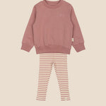 roze legging gestreept en sweater baby