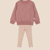 roze legging gestreept en sweater baby