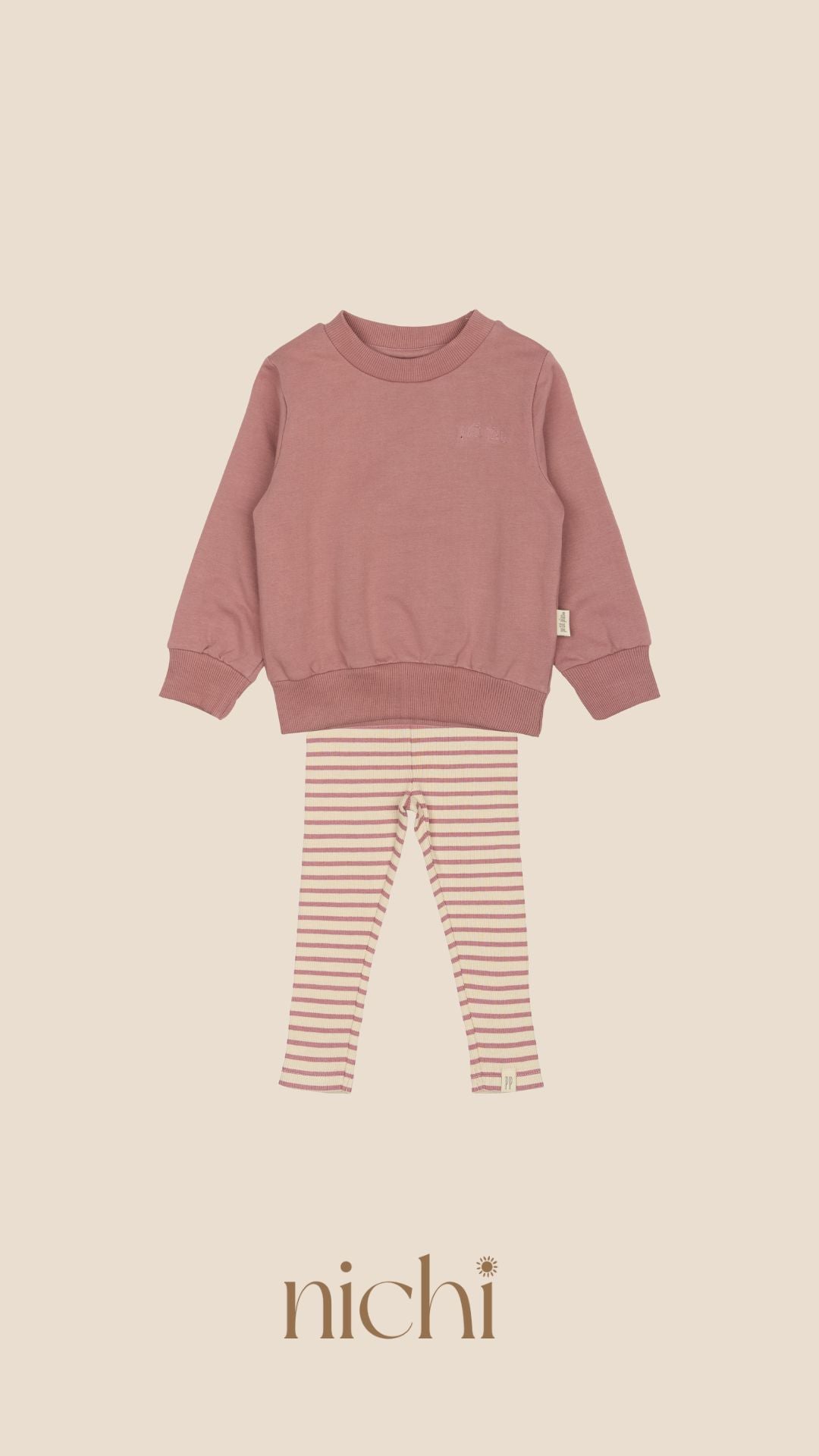 roze legging gestreept en sweater baby