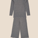 grijs rib setjes meisjes flared pants