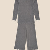 grijs rib setjes meisjes flared pants