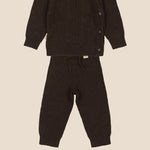 bruin gebreide set voor baby's