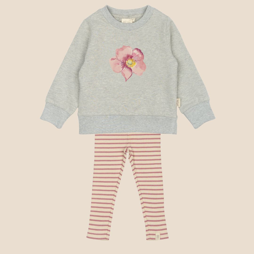 roze setje baby met print