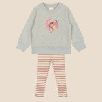 roze setje baby met print