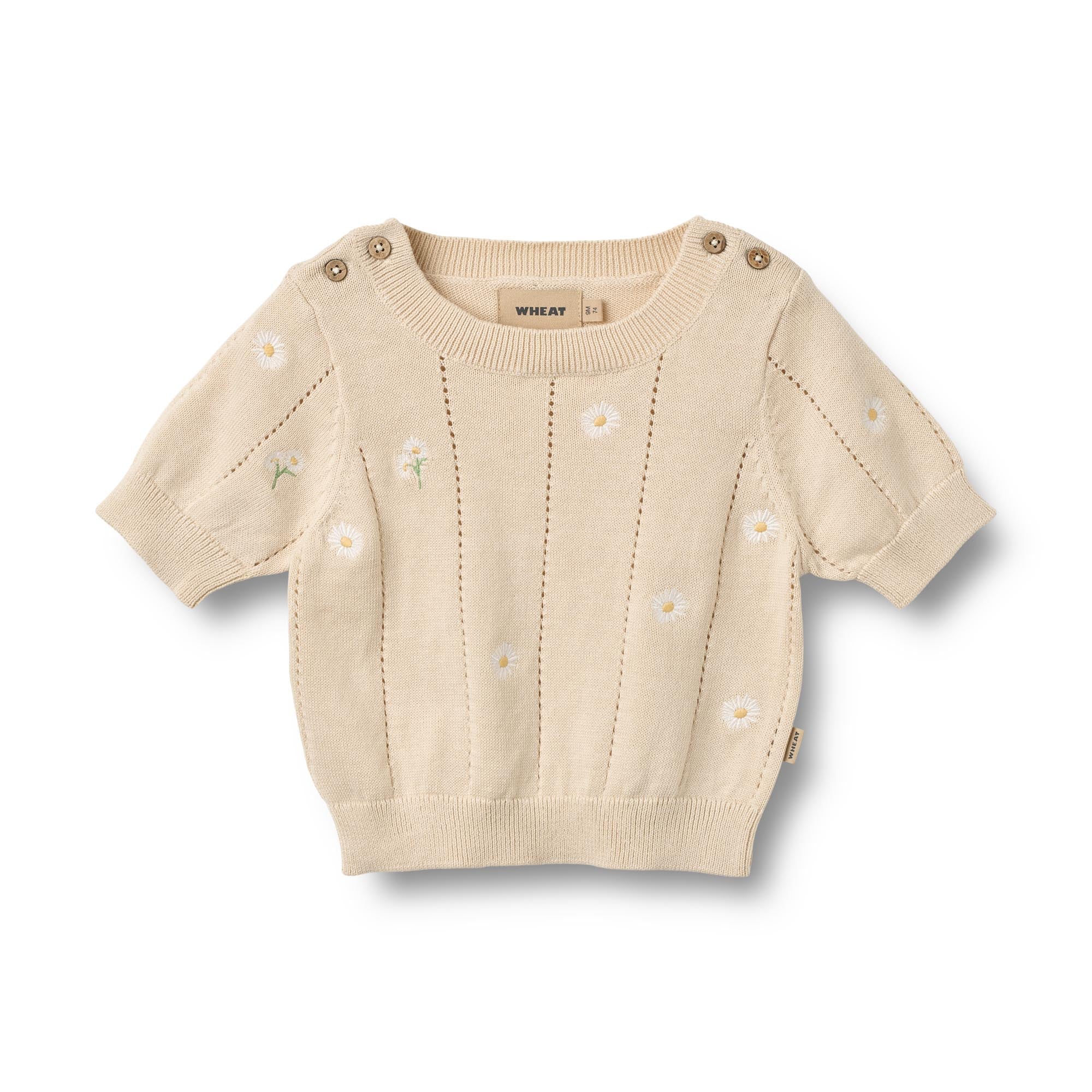 wheat gebreide top korte mouwen malvina