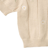 wheat gebreide top malvina sandshell white flowers