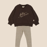 bruine set voor baby's streepjes en print