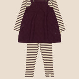 bordeaux rood setje baby's legging jurkje en shirt