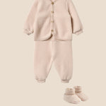 wheat wollen set broek en vest roze