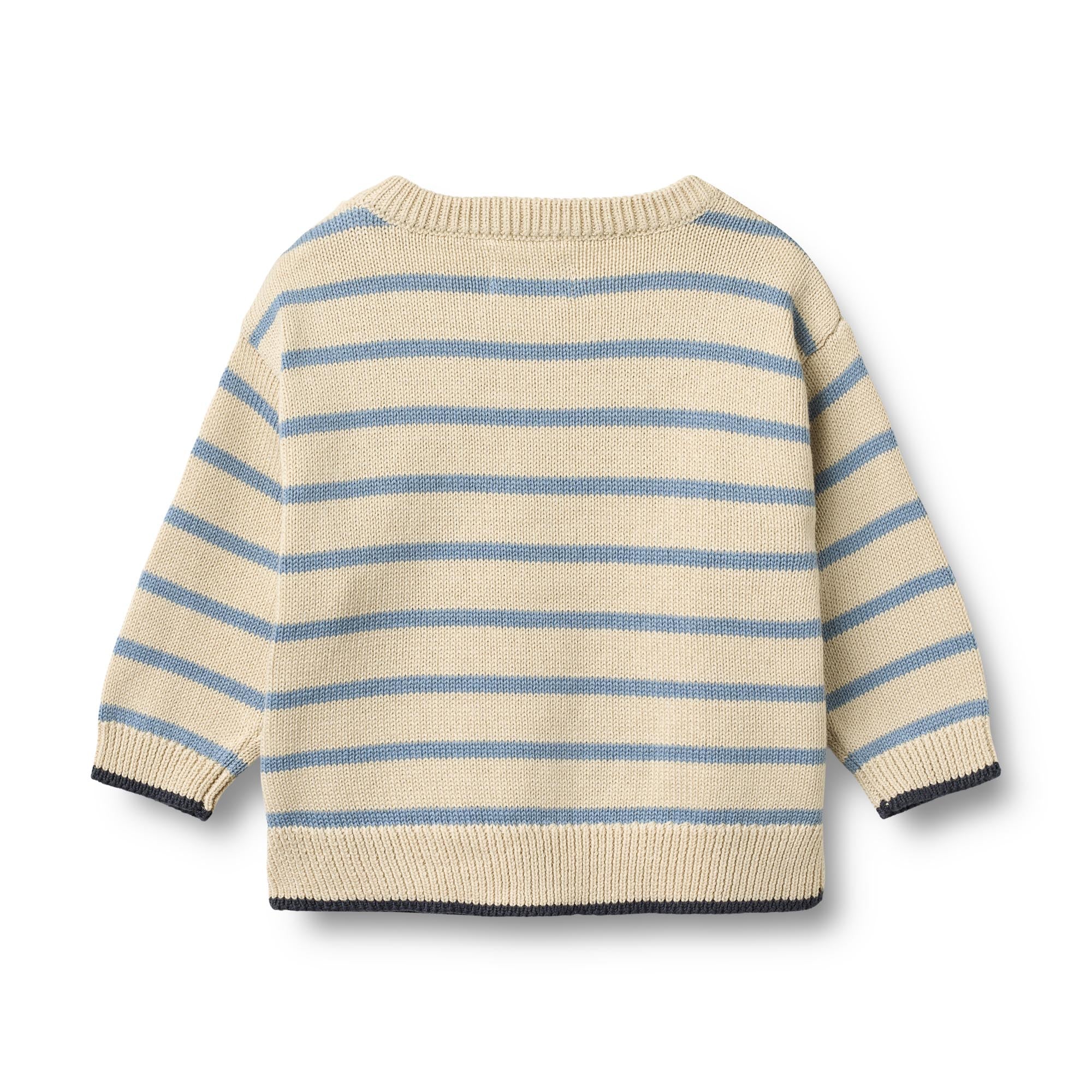 wheat knitwear blauw met beige trui