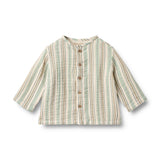 wheat blouse Shelby gestreept groen en beige lange mouwen