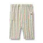 wheat gestreepte broek Arne groen en beige jongensbaby