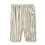 wheat gestreepte broek Arne groen en beige jongensbaby