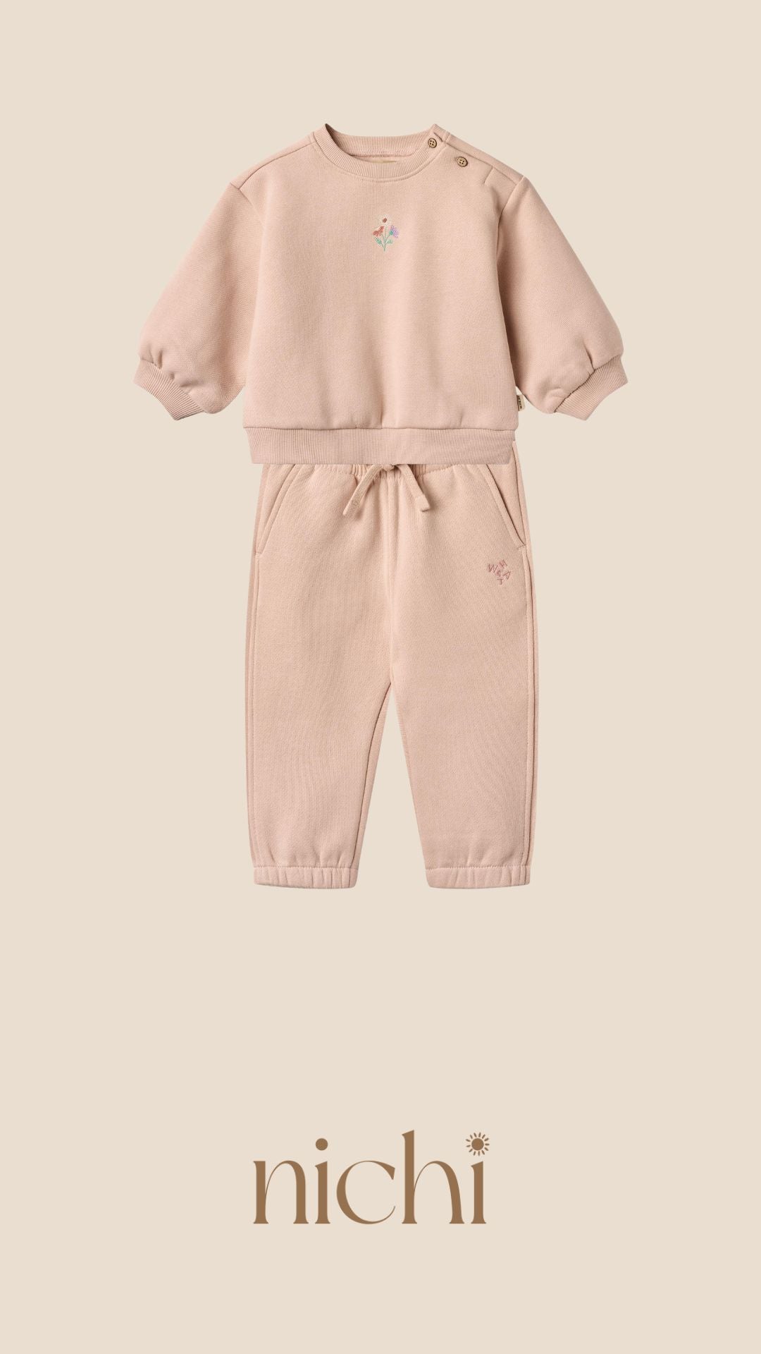 roze track suit baby's wheat