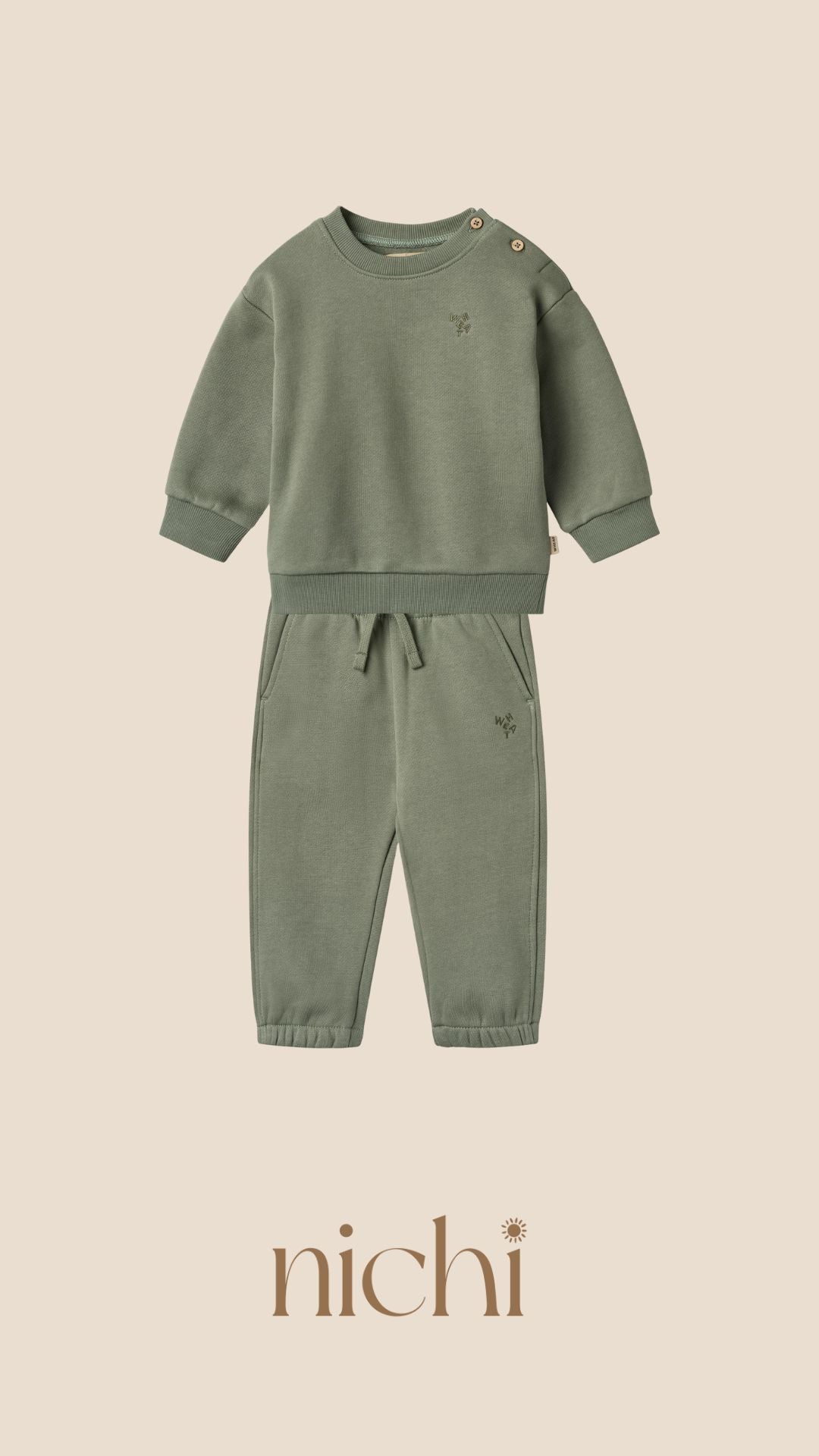 wheat track suit groen baby's