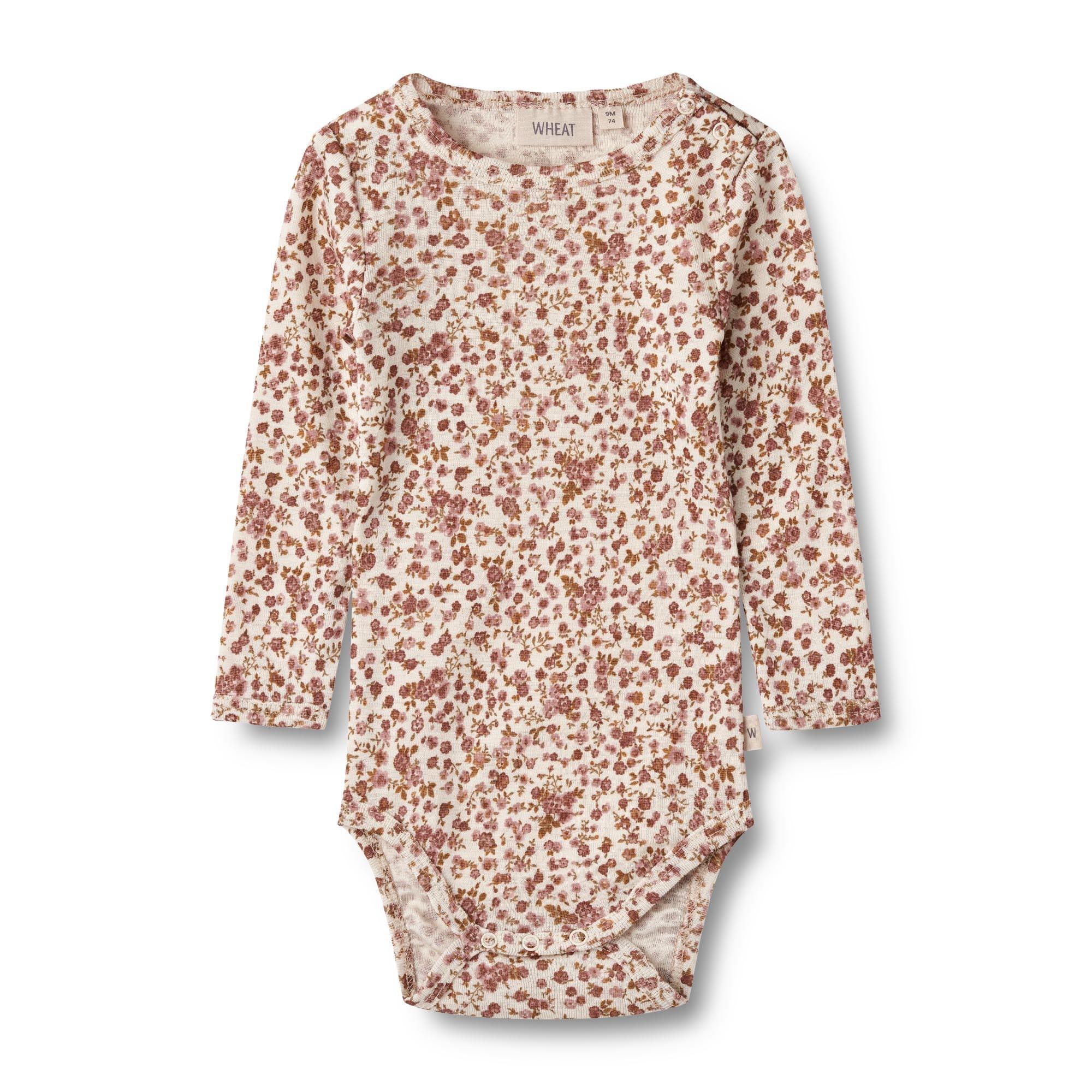 Wheat wollen romper bloemen print