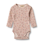 Wheat wollen romper roze bloemen