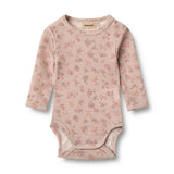 Wheat wollen romper roze bloemen