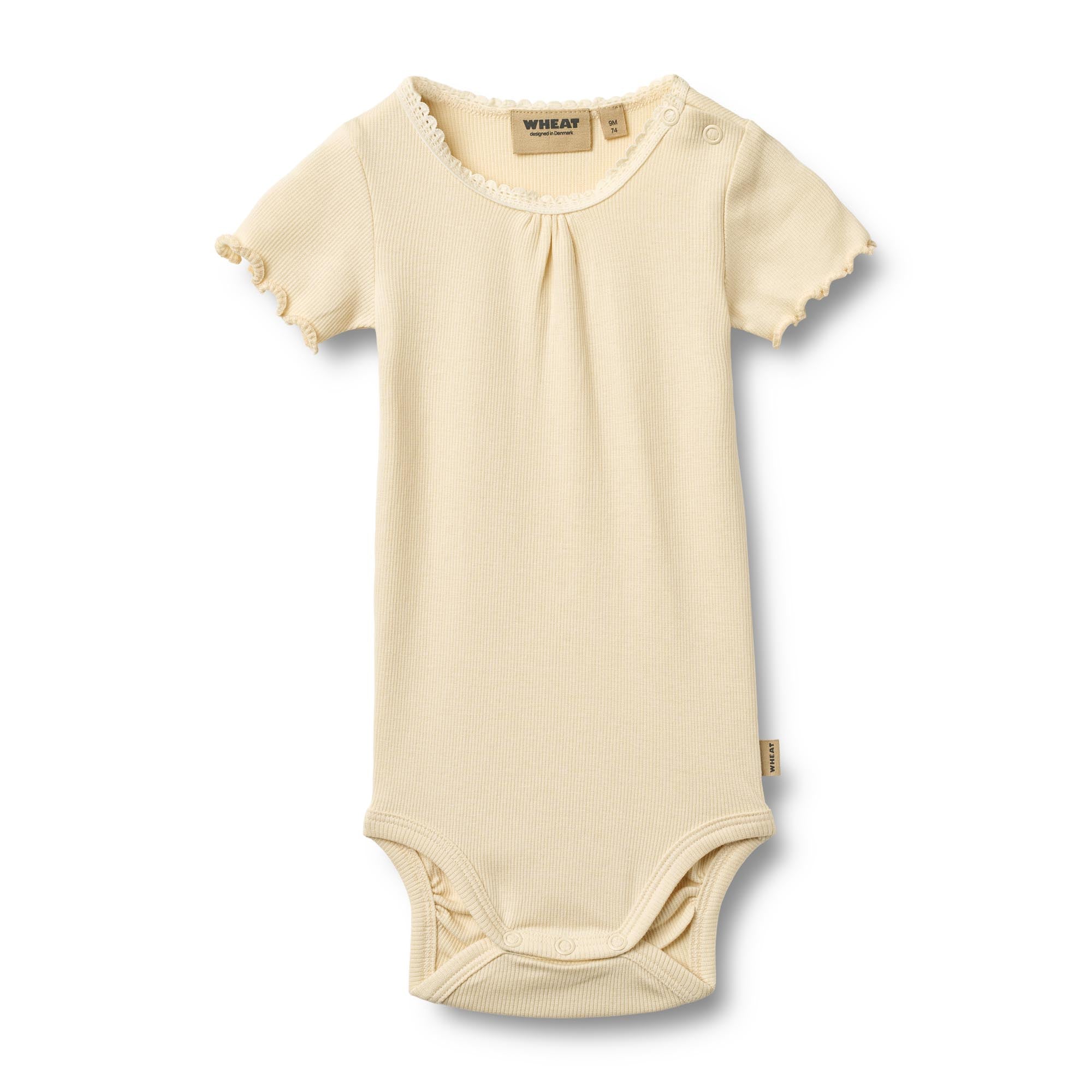 wheat rib romper edna korte mouwen geel
