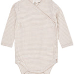 Copenhagen Colors Striped Overslagromper Beige - Nichi Baby Store