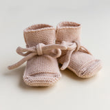 Hvid Booties - Wollen Babyslofjes
