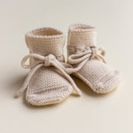 Hvid Booties - Wollen Babyslofjes - Nichi Baby Store