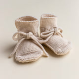 Hvid Booties - Wollen Babyslofjes - Nichi Baby Store