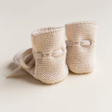 Hvid Booties - Wollen Babyslofjes - Nichi Baby Store