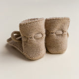 Hvid Booties - Wollen Babyslofjes