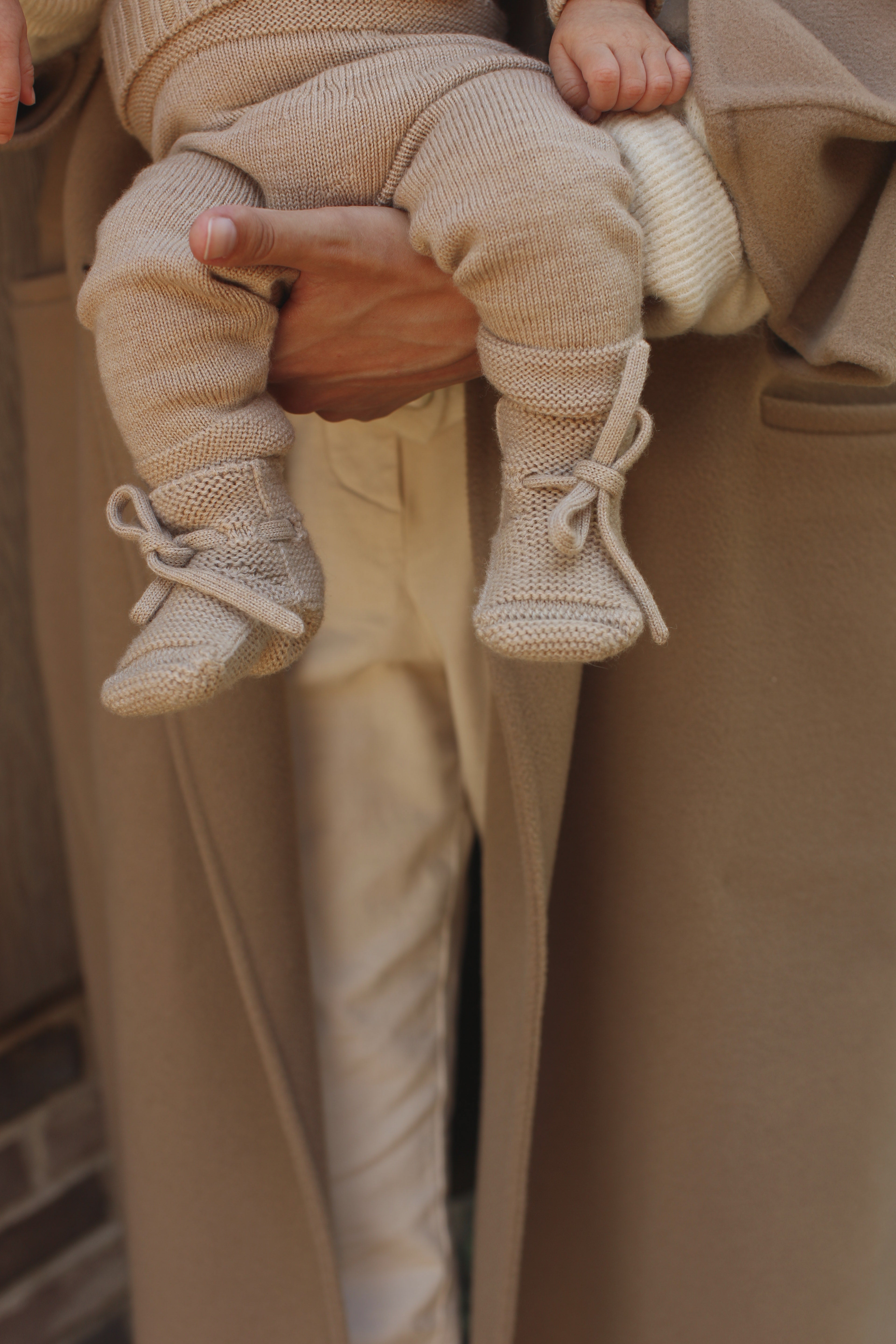 Hvid Booties - Wollen Babyslofjes - Nichi Baby Store
