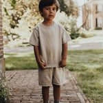 Baje studio gebreide short sebastian taupe sand