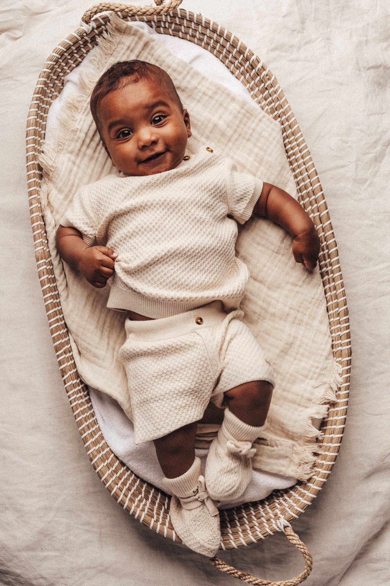 Baje studio korte broekje uriz baby's jongens beige