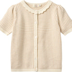 copenhagen colors check jacquard cardigan beige