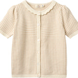 copenhagen colors check jacquard cardigan beige