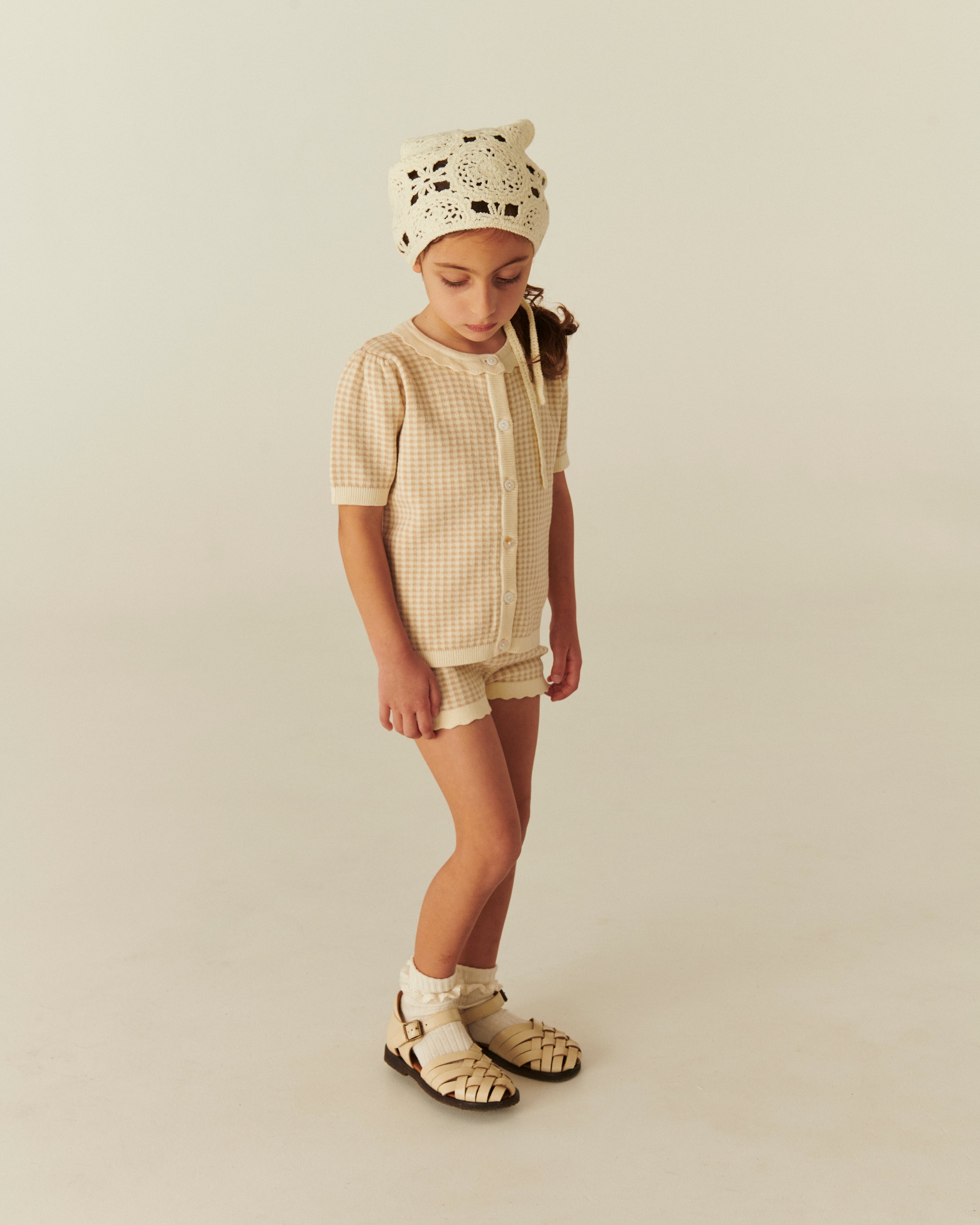 copenhagen colors check jacquard set beige