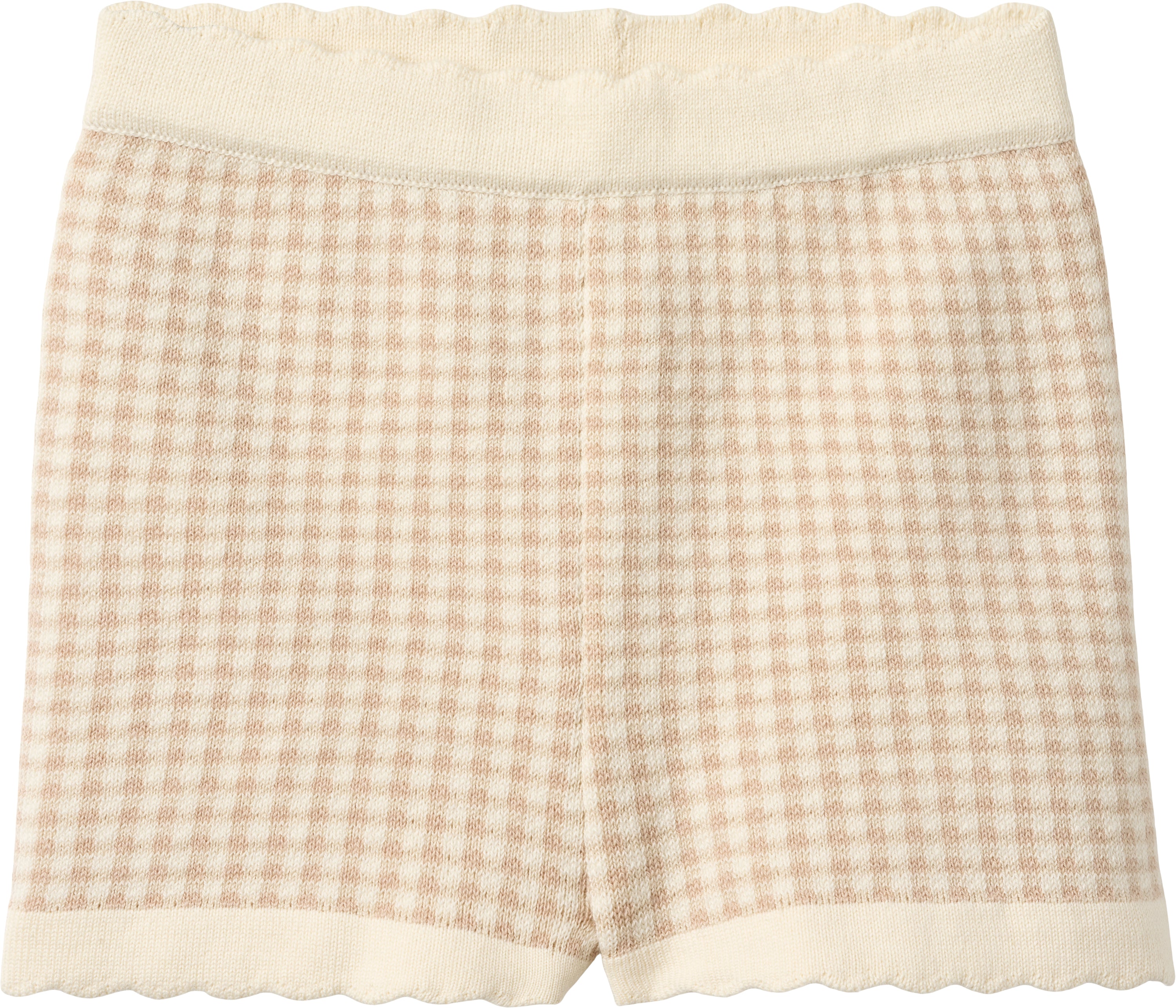 copenhagen colors check jacquard shorts beige