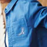 copenhagen colors classic blouse blauw met vogel borduursel