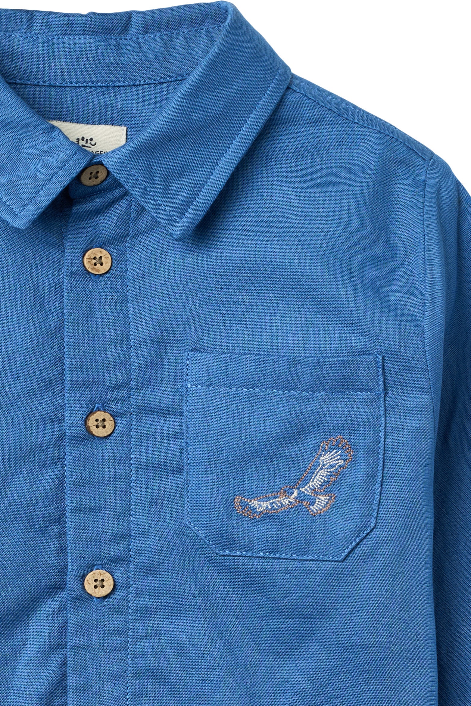 copenhagen colors klassieke lange mouwen blouse ocean blue