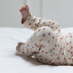 Petit Piao Beige legging roze bloemetjes 