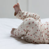 Petit Piao Beige legging roze bloemetjes 