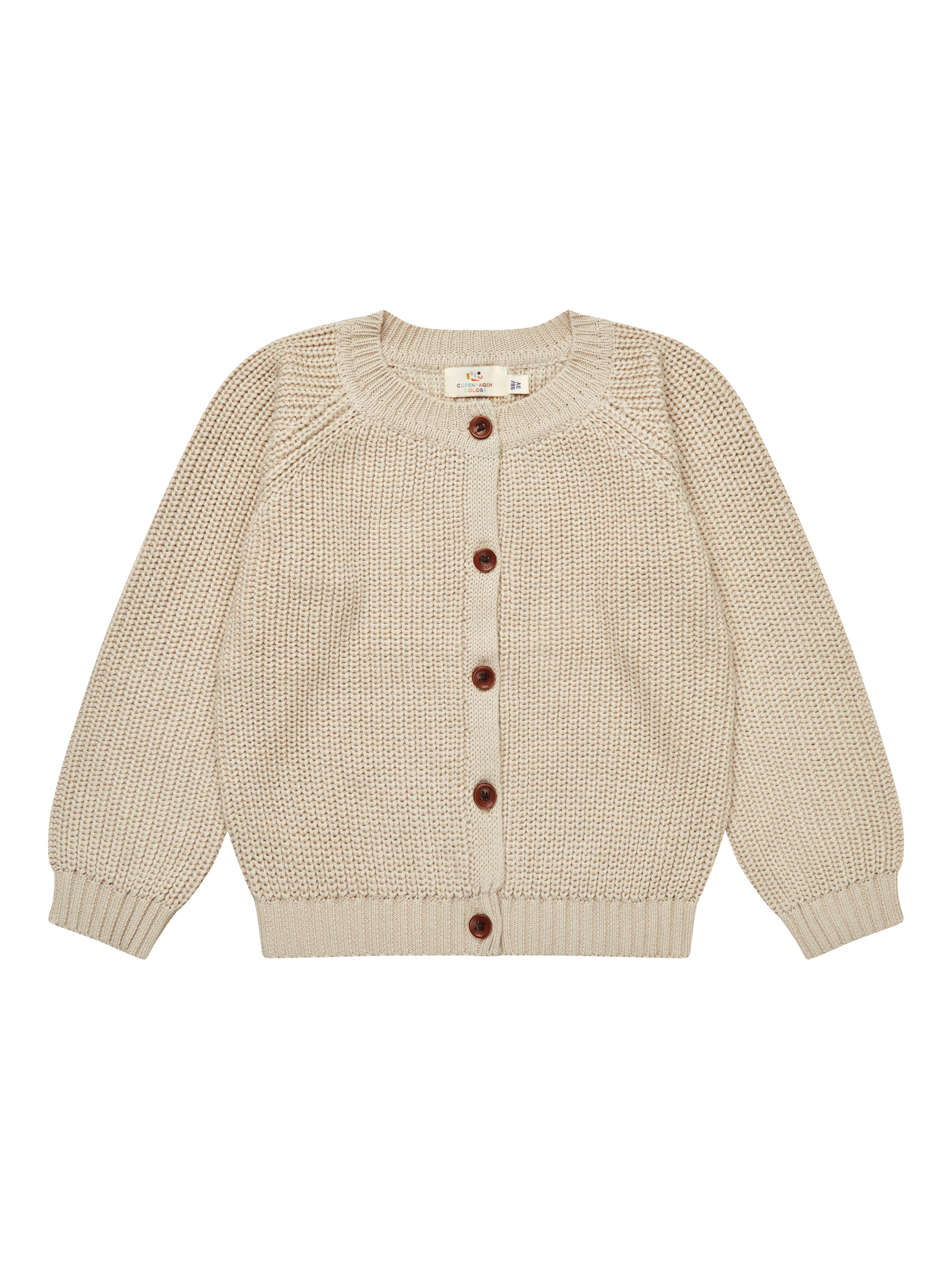 copenhagen colors classic rib knitted cardigan beige