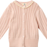 copenhagen colors knitted pointelle cardigan dusty rose