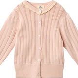 copenhagen colors knitted pointelle cardigan dusty rose