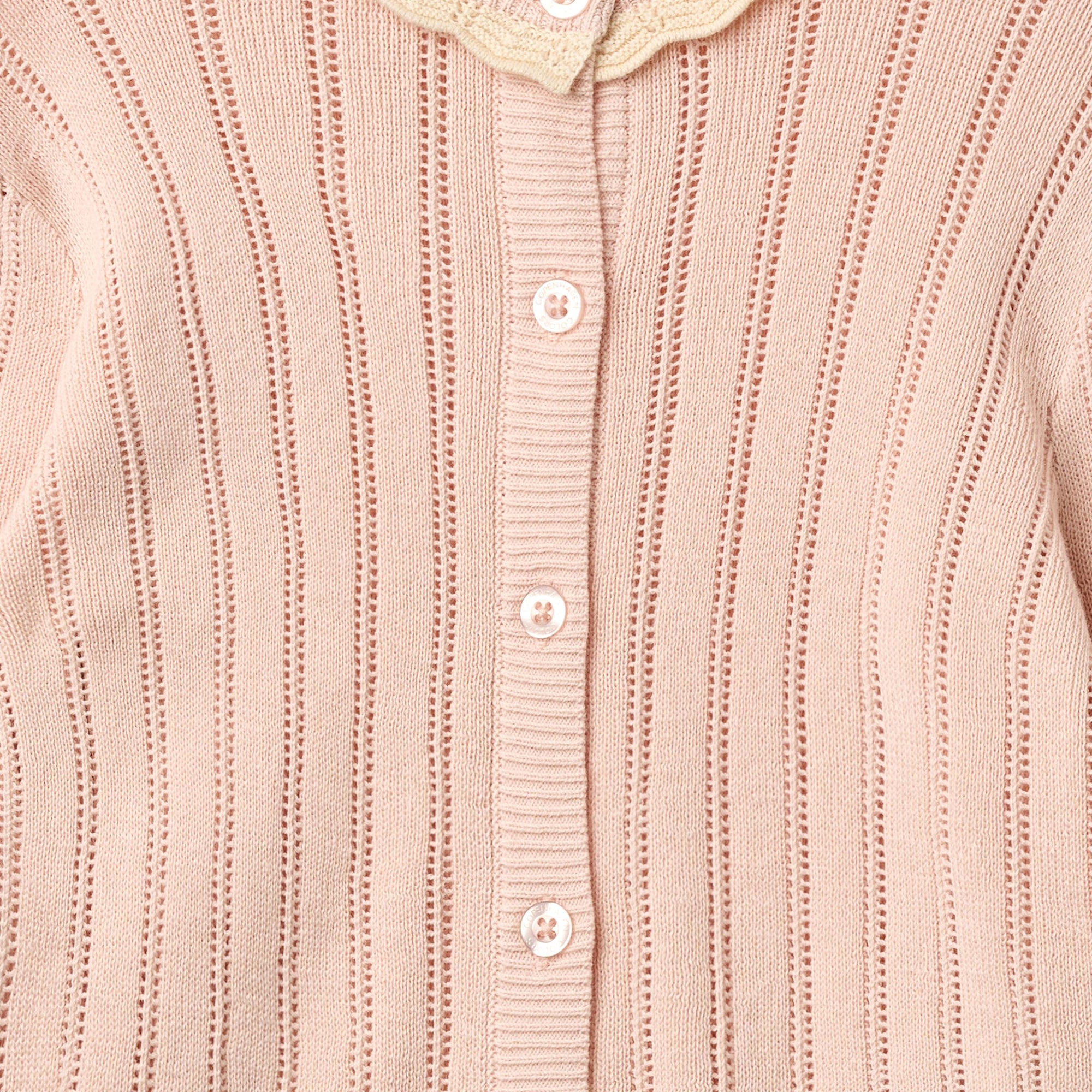 copenhagen colors gebreid pointelle vest dusty rose