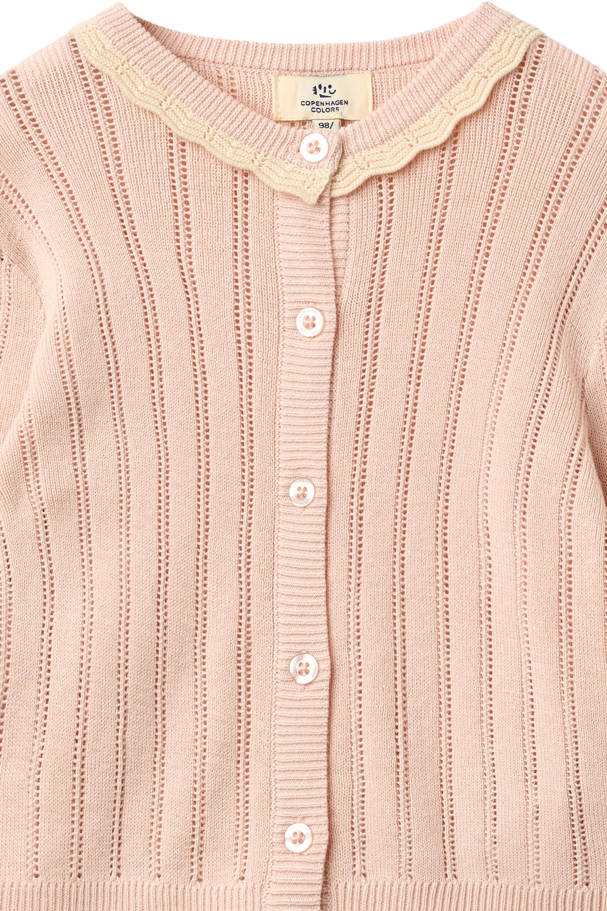 copenhagen colors gebreid pointelle vest dusty rose