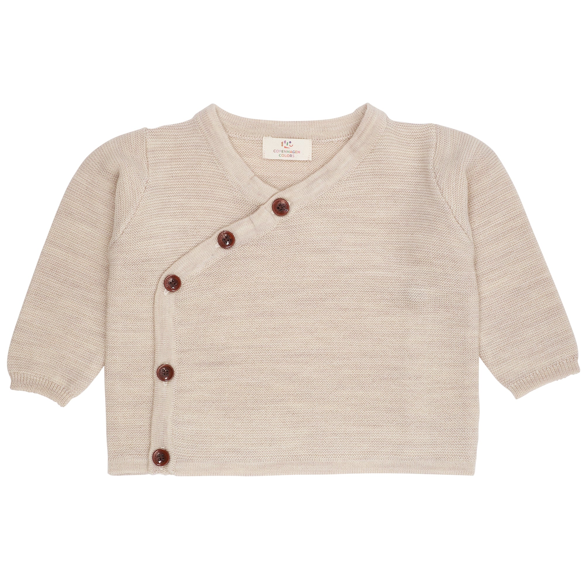 copenhagen colors overslagtrui merinowol beige
