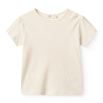 copenhagen colors modal rib tee with ruffles cream