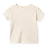 copenhagen colors modal rib tee with ruffles cream