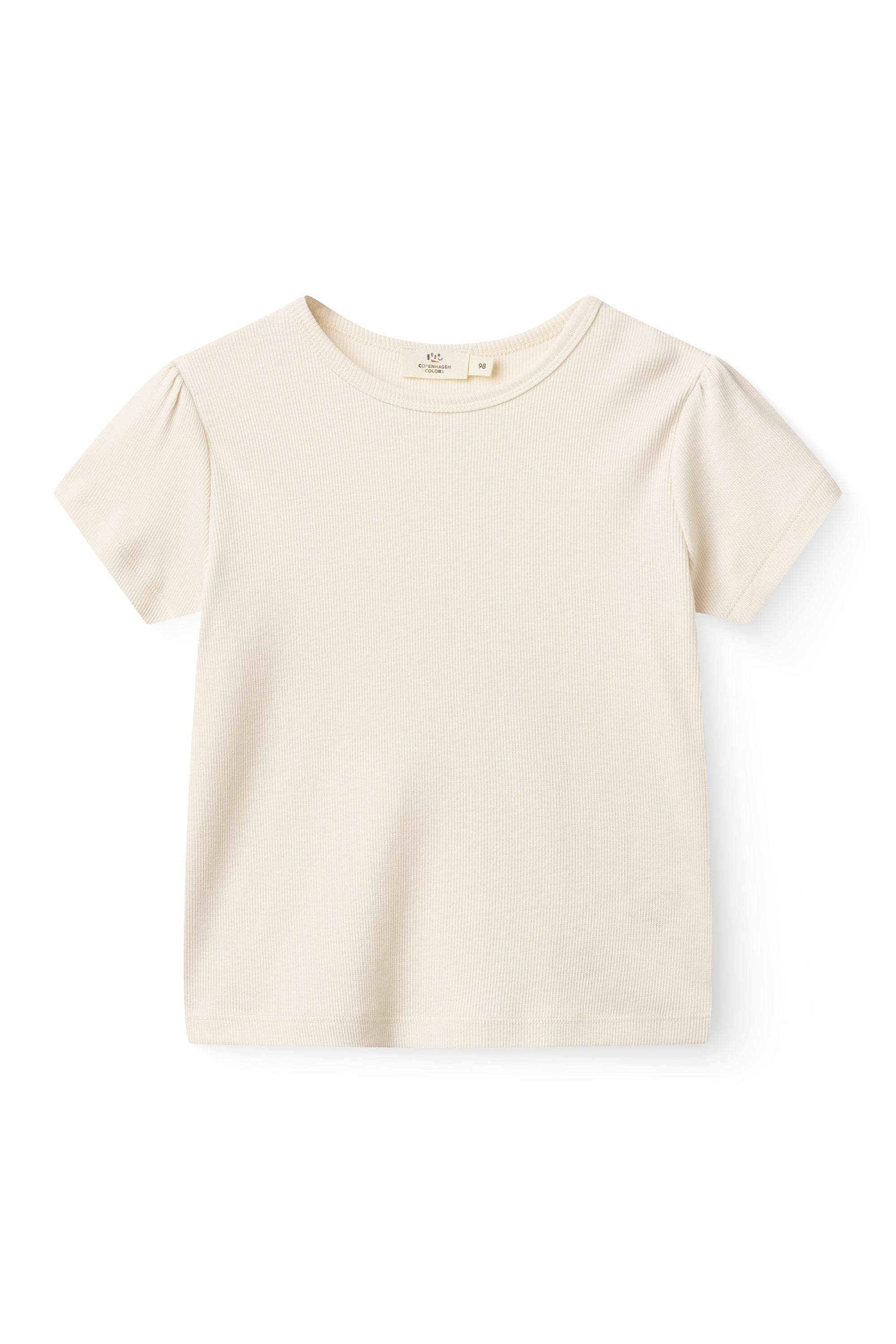 copenhagen colors modal rib tee with ruffles cream
